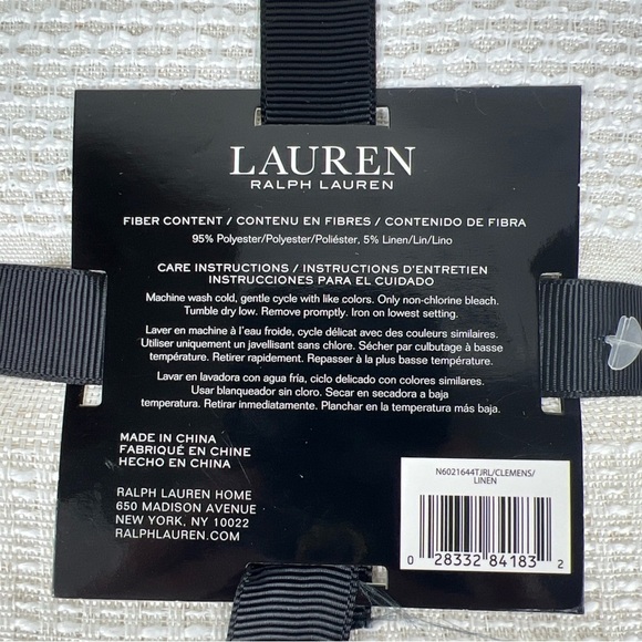 Ralph Lauren Dinner Napkins Cream and White Clemens Linen 20" x 20" Set of 6 NEW - Picture 5 of 7